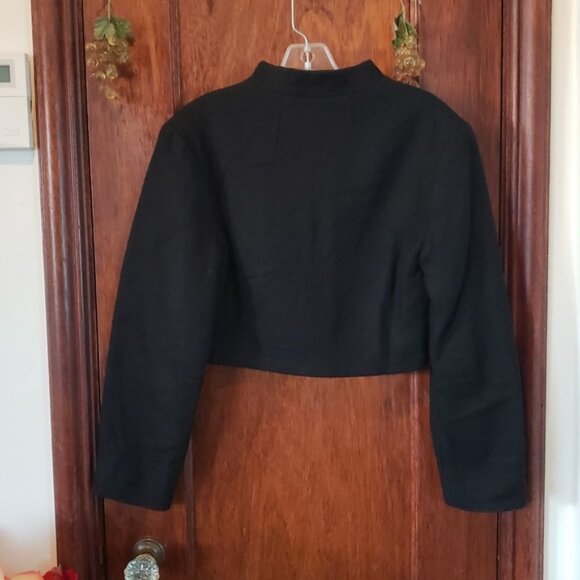 Vintage 60's Cropped Mandarin Style Collar Bolero Jacket Size Medium - Picture 3 of 16